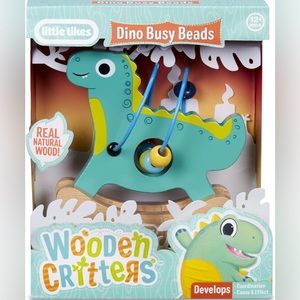 Little Tikes Wooden Critters Dino Busy Beads Maze Developmental Toy